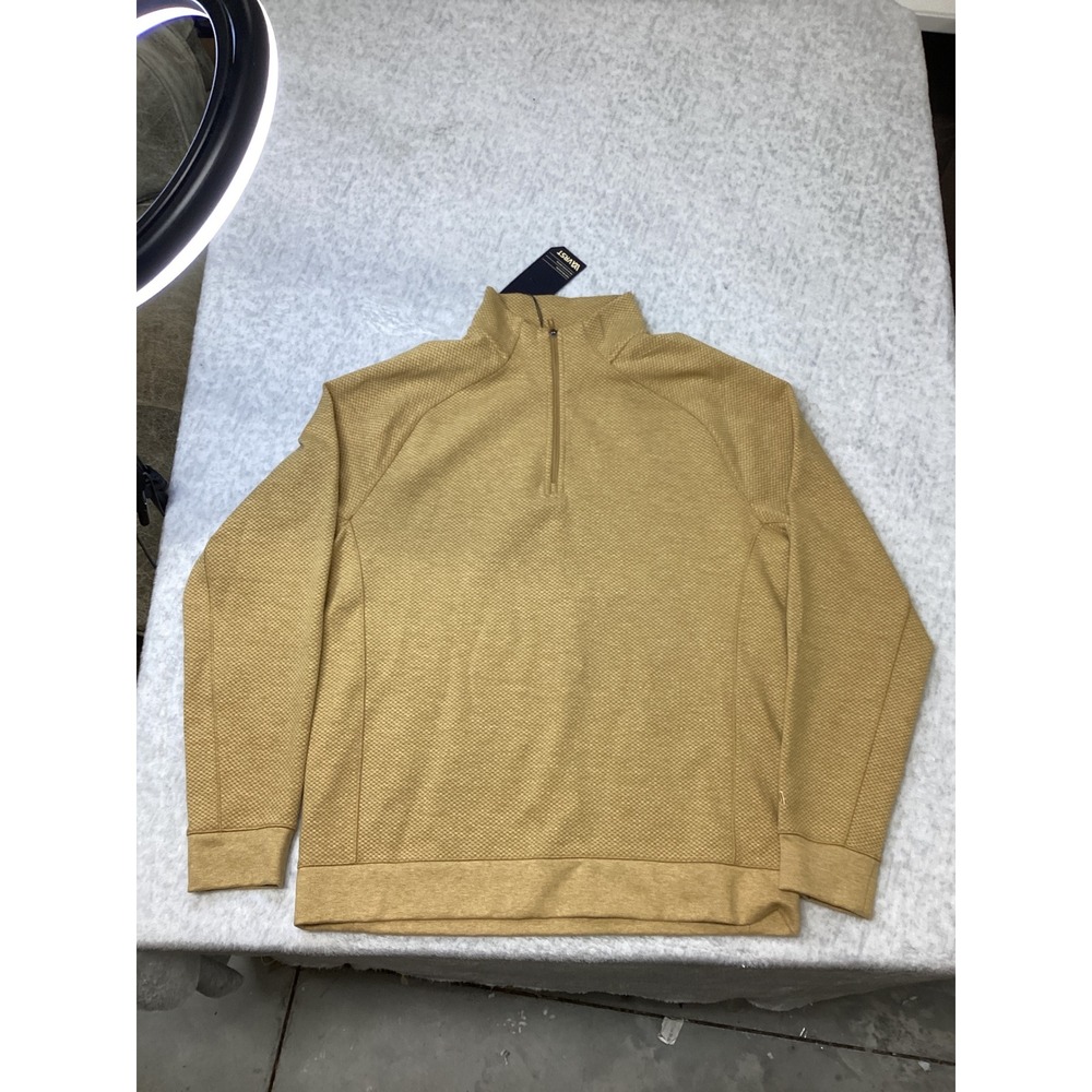 VRST Mens Recharge Pebble 1/4 Zip Pullover Palomino Tan Textured Size M NEW